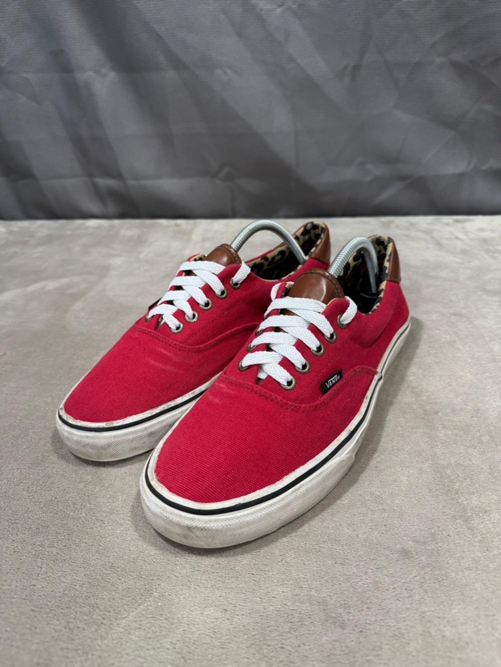 Vans Red Canvas Low-Top Sneakers